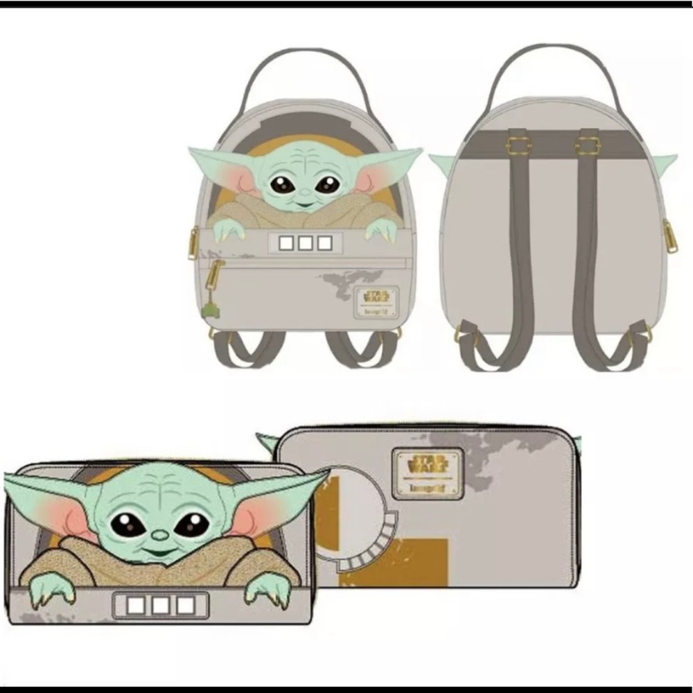 Loungefly Mandalorian Baby Yoda Backpack+Wallet
